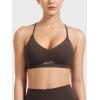 imageYEOREO Womens Sports Bras Chilene Strappy Criss Cross Open Back Low Impact Removable Cups Gym Yoga Workout BraCocoa