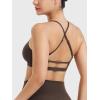 imageYEOREO Womens Sports Bras Chilene Strappy Criss Cross Open Back Low Impact Removable Cups Gym Yoga Workout BraCocoa