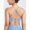 imageYEOREO Womens Sports Bras Chilene Strappy Criss Cross Open Back Low Impact Removable Cups Gym Yoga Workout BraIce Blue