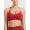 imageYEOREO Womens Sports Bras Chilene Strappy Criss Cross Open Back Low Impact Removable Cups Gym Yoga Workout BraRed