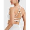imageYEOREO Womens Sports Bras Chilene Strappy Criss Cross Open Back Low Impact Removable Cups Gym Yoga Workout BraWhite