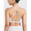imageYEOREO Womens Sports Bras Chilene Strappy Criss Cross Open Back Low Impact Removable Cups Gym Yoga Workout BraWhite