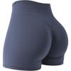 imageYEOREO Women Gym Shorts Workout High Waist Hidden Scrunch Butt Lifting Tummy Control 45quot Yoga Impact ShortsNavy Blue