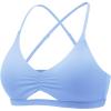 imageYEOREO Womens Sports Bras Chilene Strappy Criss Cross Open Back Low Impact Removable Cups Gym Yoga Workout BraIce Blue