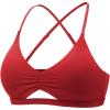 imageYEOREO Womens Sports Bras Chilene Strappy Criss Cross Open Back Low Impact Removable Cups Gym Yoga Workout BraRed