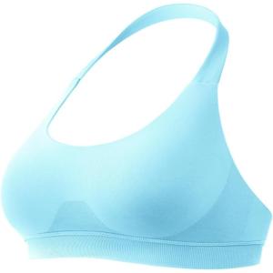imageYEOREO SoftHue Women Halter Sports Bra Workout Seamless Padded Basic Bra Open Back Yoga Gym Crop TopLight Blue