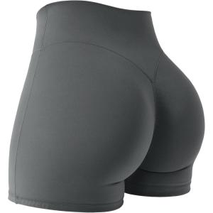imageYEOREO Women Gym Shorts Workout High Waist Hidden Scrunch Butt Lifting Tummy Control 45quot Yoga Impact ShortsCoal