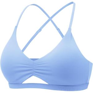 imageYEOREO Womens Sports Bras Chilene Strappy Criss Cross Open Back Low Impact Removable Cups Gym Yoga Workout BraIce Blue