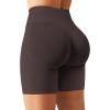 imageYEOREO SoftHue Women Workout Gym Impact Shorts Hidden Scrunch Butt Lifting 36quot45quot6quot Seamless ShortsDark Brown