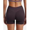 imageYEOREO SoftHue Women Workout Gym Impact Shorts Hidden Scrunch Butt Lifting 36quot45quot6quot Seamless ShortsDark Brown
