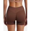 imageYEOREO SoftHue Women Workout Gym Impact Shorts Hidden Scrunch Butt Lifting 36quot45quot6quot Seamless ShortsDeep Brown