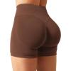 imageYEOREO SoftHue Women Workout Gym Impact Shorts Hidden Scrunch Butt Lifting 36quot45quot6quot Seamless ShortsDeep Brown