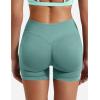 imageYEOREO SoftHue Women Workout Gym Impact Shorts Hidden Scrunch Butt Lifting 36quot45quot6quot Seamless ShortsLight Green
