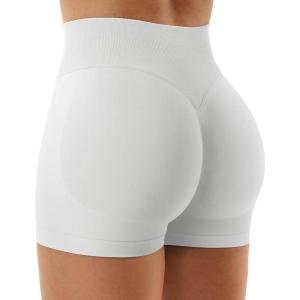 imageYEOREO SoftHue Women Workout Gym Impact Shorts Hidden Scrunch Butt Lifting 36quot45quot6quot Seamless ShortsBeige