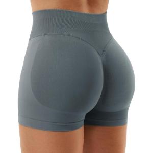 imageYEOREO SoftHue Women Workout Gym Impact Shorts Hidden Scrunch Butt Lifting 36quot45quot6quot Seamless ShortsDark Grey