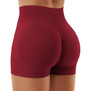 imageYEOREO SoftHue Women Workout Gym Impact Shorts Hidden Scrunch Butt Lifting 36quot45quot6quot Seamless ShortsRed
