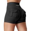 imageYEOREO CoreFlex Scrunch Workout Shorts with Pockets Charm Gym Biker Shorts for Women High Waisted Booty YogaBlack