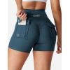 imageYEOREO CoreFlex Scrunch Workout Shorts with Pockets Charm Gym Biker Shorts for Women High Waisted Booty YogaBlue Green