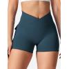 imageYEOREO CoreFlex Scrunch Workout Shorts with Pockets Charm Gym Biker Shorts for Women High Waisted Booty YogaBlue Green