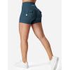 imageYEOREO CoreFlex Scrunch Workout Shorts with Pockets Charm Gym Biker Shorts for Women High Waisted Booty YogaBlue Green