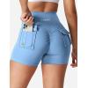 imageYEOREO CoreFlex Scrunch Workout Shorts with Pockets Charm Gym Biker Shorts for Women High Waisted Booty YogaBright Blue