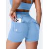 imageYEOREO CoreFlex Scrunch Workout Shorts with Pockets Charm Gym Biker Shorts for Women High Waisted Booty YogaBright Blue