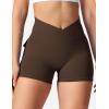 imageYEOREO CoreFlex Scrunch Workout Shorts with Pockets Charm Gym Biker Shorts for Women High Waisted Booty YogaChocolate