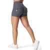 imageYEOREO CoreFlex Scrunch Workout Shorts with Pockets Charm Gym Biker Shorts for Women High Waisted Booty YogaDark Grey
