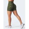 imageYEOREO CoreFlex Scrunch Workout Shorts with Pockets Charm Gym Biker Shorts for Women High Waisted Booty YogaGreen Camo