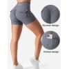 imageYEOREO CoreFlex Scrunch Workout Shorts with Pockets Charm Gym Biker Shorts for Women High Waisted Booty YogaGrey
