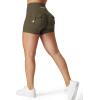 imageYEOREO CoreFlex Scrunch Workout Shorts with Pockets Charm Gym Biker Shorts for Women High Waisted Booty YogaOlive Green