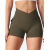 imageYEOREO CoreFlex Scrunch Workout Shorts with Pockets Charm Gym Biker Shorts for Women High Waisted Booty YogaOlive Green