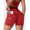 imageYEOREO CoreFlex Scrunch Workout Shorts with Pockets Charm Gym Biker Shorts for Women High Waisted Booty YogaRed