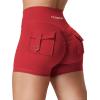 imageYEOREO CoreFlex Scrunch Workout Shorts with Pockets Charm Gym Biker Shorts for Women High Waisted Booty YogaRed