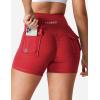 imageYEOREO CoreFlex Scrunch Workout Shorts with Pockets Charm Gym Biker Shorts for Women High Waisted Booty YogaRed