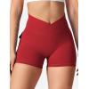 imageYEOREO CoreFlex Scrunch Workout Shorts with Pockets Charm Gym Biker Shorts for Women High Waisted Booty YogaRed