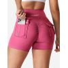 imageYEOREO CoreFlex Scrunch Workout Shorts with Pockets Charm Gym Biker Shorts for Women High Waisted Booty YogaRose Red