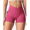 imageYEOREO CoreFlex Scrunch Workout Shorts with Pockets Charm Gym Biker Shorts for Women High Waisted Booty YogaRose Red