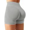 imageYEOREO SoftHue Women Workout Gym Impact Shorts Hidden Scrunch Butt Lifting 36quot45quot6quot Seamless ShortsLight Grey