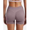 imageYEOREO SoftHue Women Workout Gym Impact Shorts Hidden Scrunch Butt Lifting 36quot45quot6quot Seamless ShortsMocha