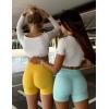 imageYEOREO SoftHue Women Workout Gym Impact Shorts Hidden Scrunch Butt Lifting 36quot45quot6quot Seamless ShortsYellow