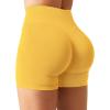imageYEOREO SoftHue Women Workout Gym Impact Shorts Hidden Scrunch Butt Lifting 36quot45quot6quot Seamless ShortsYellow