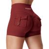 imageYEOREO CoreFlex Scrunch Workout Shorts with Pockets Charm Gym Biker Shorts for Women High Waisted Booty YogaDeep Burgundy