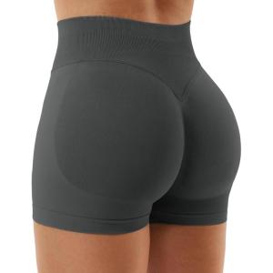 imageYEOREO SoftHue Women Workout Gym Impact Shorts Hidden Scrunch Butt Lifting 36quot45quot6quot Seamless ShortsGrey Marble