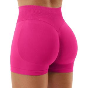 imageYEOREO SoftHue Women Workout Gym Impact Shorts Hidden Scrunch Butt Lifting 36quot45quot6quot Seamless ShortsRose