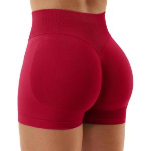 imageYEOREO SoftHue Women Workout Gym Impact Shorts Hidden Scrunch Butt Lifting 36quot45quot6quot Seamless ShortsWine