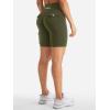 imageYEOREO CoreFlex Women Workout Biker Shorts with Cargo Pockets Hidden Scrunch High Waisted 8quot Inseam Gym ShortsArmy Green