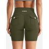 imageYEOREO CoreFlex Women Workout Biker Shorts with Cargo Pockets Hidden Scrunch High Waisted 8quot Inseam Gym ShortsArmy Green