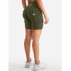 imageYEOREO CoreFlex Women Workout Biker Shorts with Cargo Pockets Hidden Scrunch High Waisted 8quot Inseam Gym ShortsArmy Green