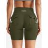 imageYEOREO CoreFlex Women Workout Biker Shorts with Cargo Pockets Hidden Scrunch High Waisted 8quot Inseam Gym ShortsArmy Green